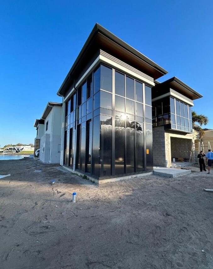 Waterfront Gold Coast residence under construction